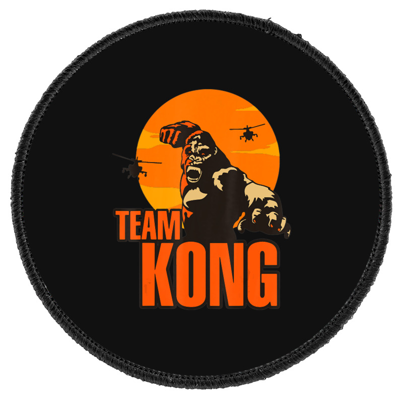 Team Kong Taking Over The City And Helicopters Sunset Round Patch | Artistshot