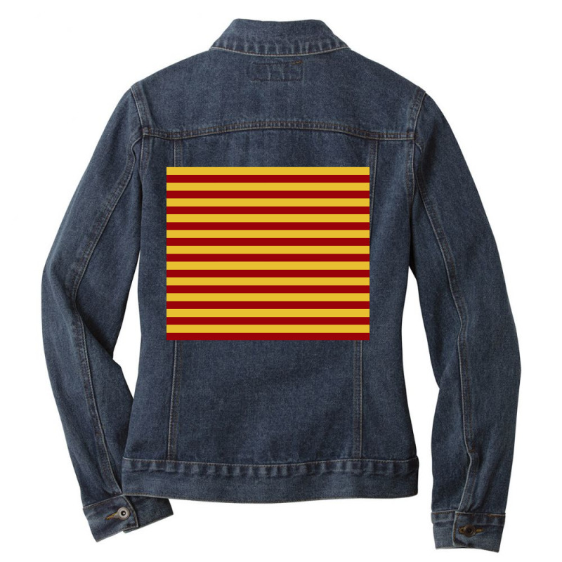 Red Yellow Stripes Ladies Denim Jacket by mckeebeckett3l9yxd | Artistshot