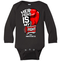 His Fight Is My Fight World Aids Day Hiv Disease Awareness T Shirt Long Sleeve Baby Bodysuit | Artistshot