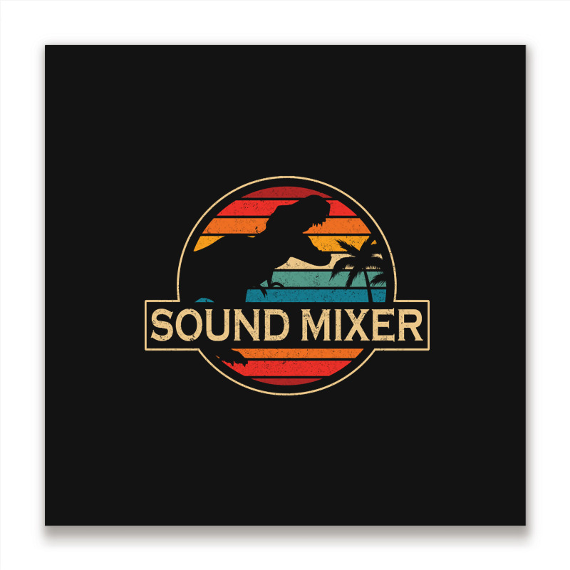 Sound Mixer Dinosaur Metal Print Square | Artistshot