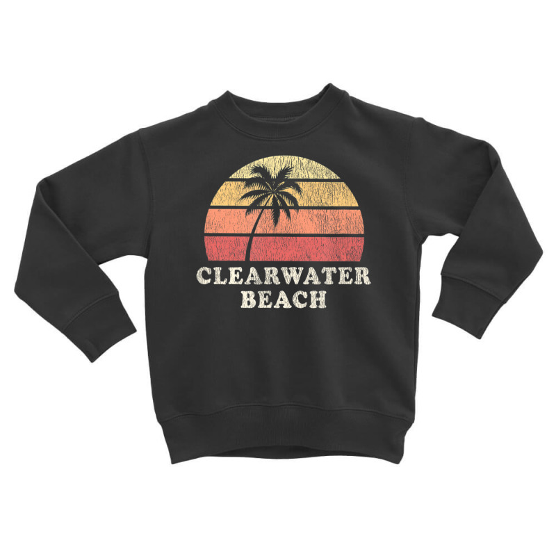 Clearwater Beach Fl Vintage 70s Retro Throwback Toddler Sweatshirt by michaelyounger19 | Artistshot