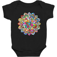 Multicolored Mandala Flower Baby Bodysuit | Artistshot