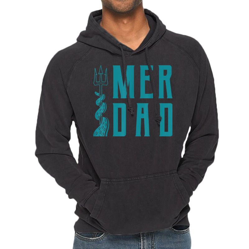 Mens Merdad  Trident Mermaid Dad 1 Vintage Hoodie | Artistshot