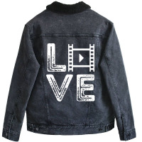 Filmmaker Love Film Producer Film Director Cameraman Unisex Sherpa-lined Denim Jacket | Artistshot