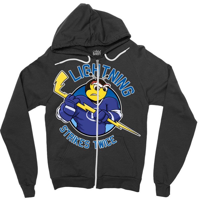 Lightning Strikes Twice Hockey Championsthunderbug Zipper Hoodie by JudyRowena | Artistshot