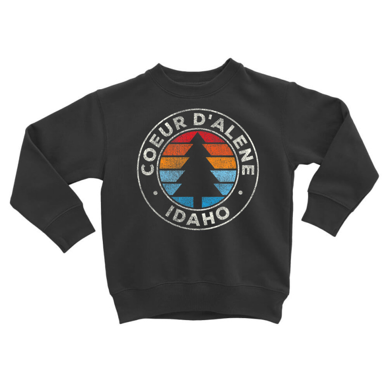 Coeur D'alene Idaho Id Vintage Retro 70s Toddler Sweatshirt by michaelyounger19 | Artistshot