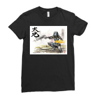 Tali From Mass Effect Sumie Style With Calligraphy Great Land Poster Ladies Fitted T-shirt | Artistshot