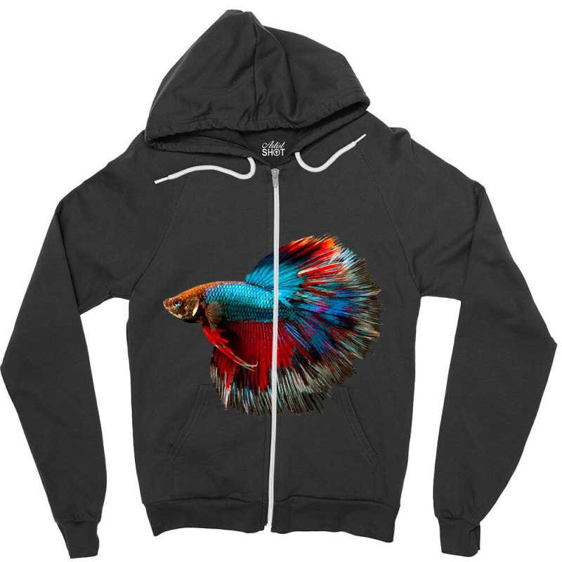 Red Blue Betta Fish Jambrong Zipper Hoodie | Artistshot