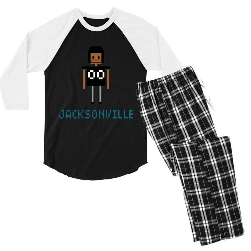 Retro Jacksonville Fan 8 Bit Variation Men's 3/4 Sleeve Pajama Set by StarActon | Artistshot