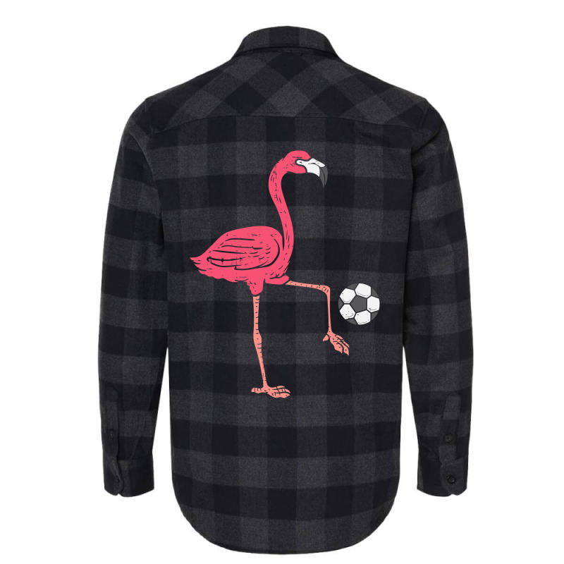 Flamingo Playing Soccer Football Player Men, Women, Kids Flannel Shirt by ScottArtist | Artistshot