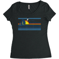 Mount Pleasant Sc Beach Retro 70s 80s Sailing Boat Sunset Women's Triblend Scoop T-shirt | Artistshot