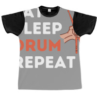 Eat Sleep Drum Repeat Drummer Music Classic  Aesthetic Graphic T-shirt | Artistshot