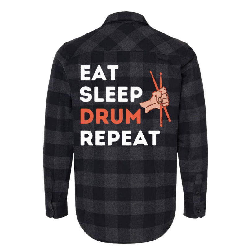 Eat Sleep Drum Repeat Drummer Music Classic  Aesthetic Flannel Shirt | Artistshot