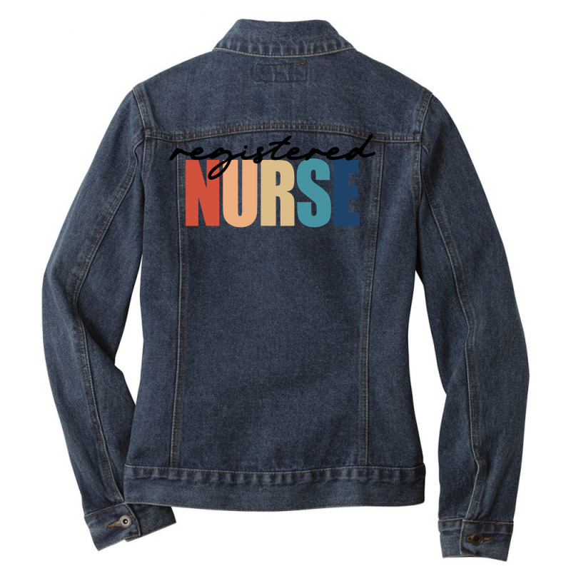 Registered Nurse Rn Nursing Sweatshirt Ladies Denim Jacket | Artistshot