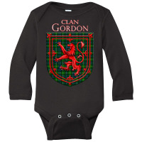 Gordon Tartan Scottish Plaid Lion Rampant Long Sleeve Baby Bodysuit | Artistshot