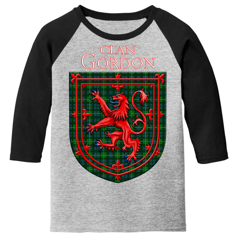 Gordon Tartan Scottish Plaid Lion Rampant Youth 3/4 Sleeve by oatesorlandoi9eepf | Artistshot