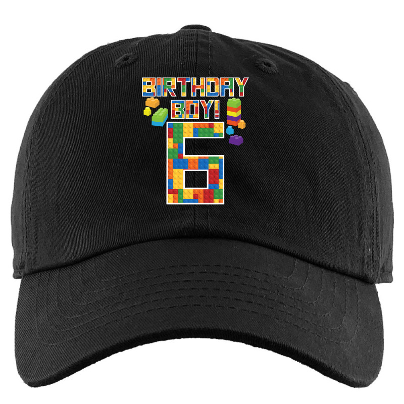 Cute 6th Birthday Gift 6 Years Old Block Building Boys Kids Kids Cap by PeterArtist | Artistshot