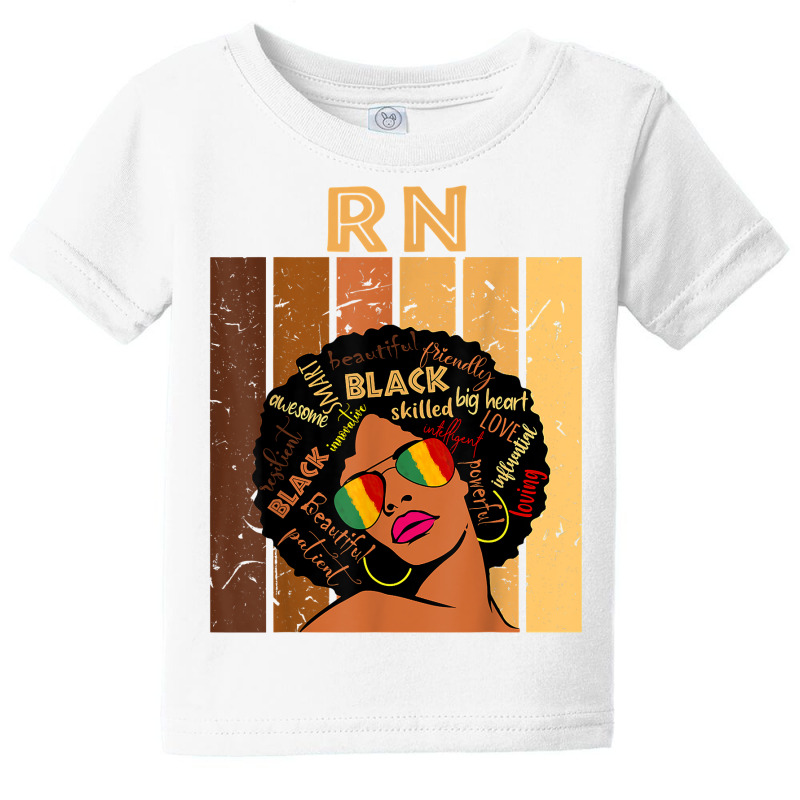 Rn Registered Nurse Afro African Women Black History Month T Shirt Baby Tee | Artistshot