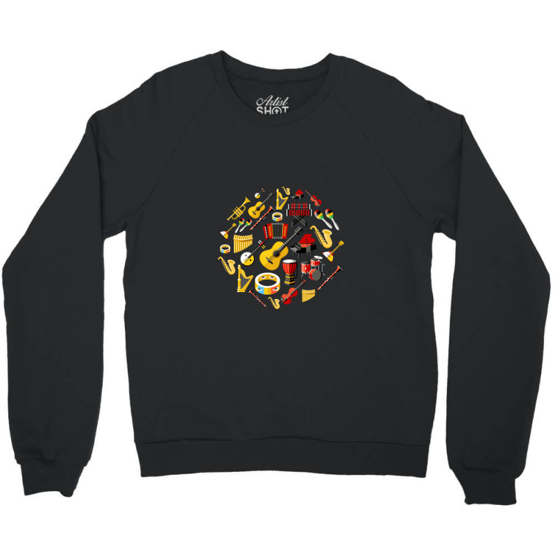 Music Instruments Lover Crewneck Sweatshirt by MichaelTatum | Artistshot