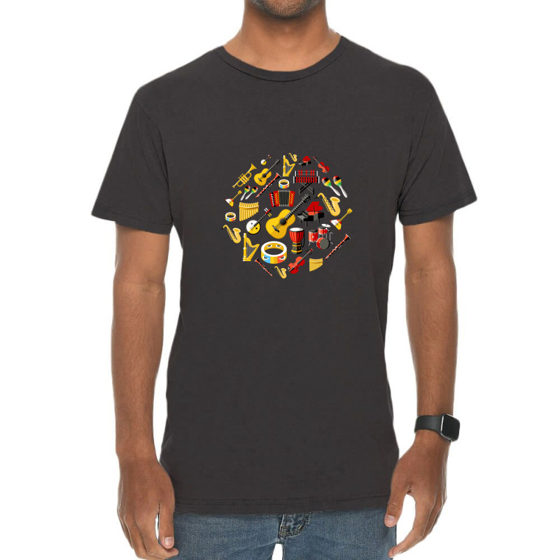 Music Instruments Lover Vintage T-Shirt by MichaelTatum | Artistshot