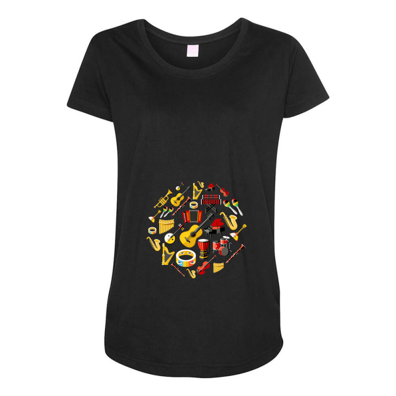 Music Instruments Lover Maternity Scoop Neck T-shirt by MichaelTatum | Artistshot