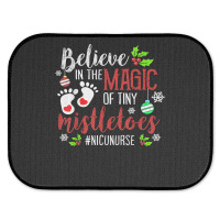 Peds Nicu Nurse Believin Magic Of Tiny Mistletoe Christmas T Shirt Rear Car Mat | Artistshot