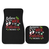 Peds Nicu Nurse Believin Magic Of Tiny Mistletoe Christmas T Shirt Full Set Car Mats | Artistshot