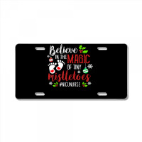 Peds Nicu Nurse Believin Magic Of Tiny Mistletoe Christmas T Shirt License Plate | Artistshot