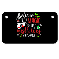 Peds Nicu Nurse Believin Magic Of Tiny Mistletoe Christmas T Shirt Motorcycle License Plate | Artistshot