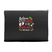 Peds Nicu Nurse Believin Magic Of Tiny Mistletoe Christmas T Shirt Accessory Pouches | Artistshot