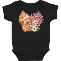 Yorkie T  Shirt Yorkshire Terrier With Flowers T  Shirt Baby Bodysuit | Artistshot