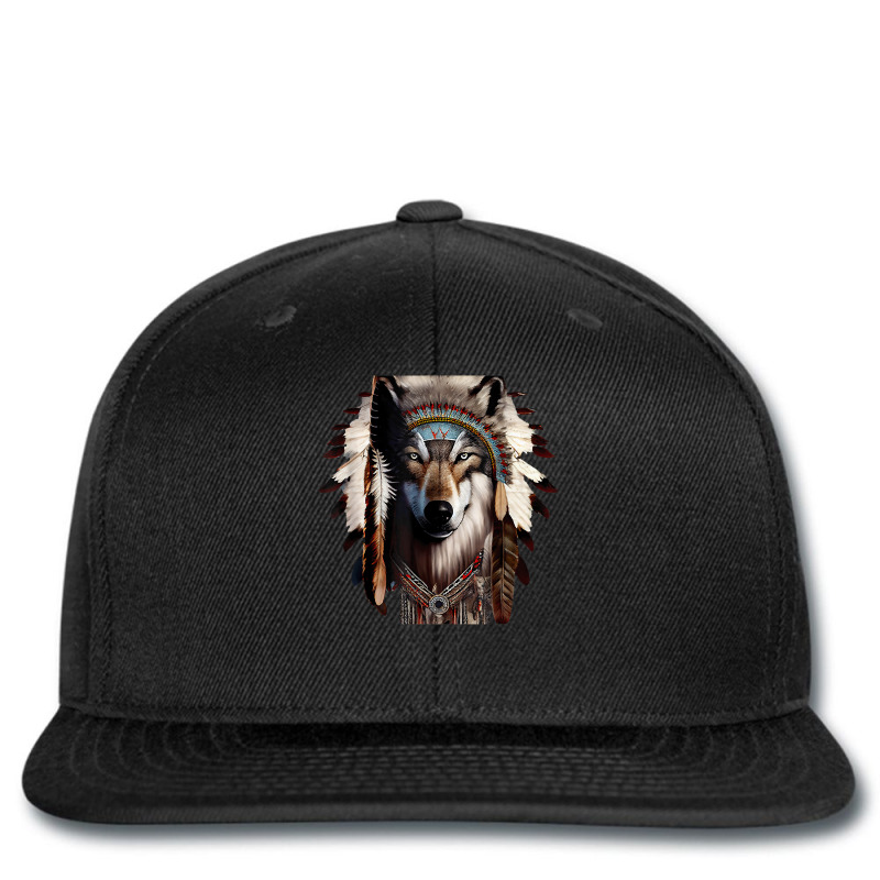 Ethnic Tribal Wolf Head Boho Feather Native American T Shirt Printed hat by sarlesfo | Artistshot