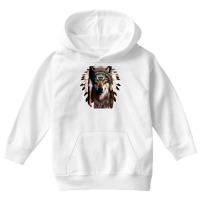 Ethnic Tribal Wolf Head Boho Feather Native American T Shirt Youth Hoodie | Artistshot