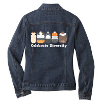 Funny  Celebrate Diversity  Cute Gift For Guinea Pig Lovers Ladies Denim Jacket | Artistshot