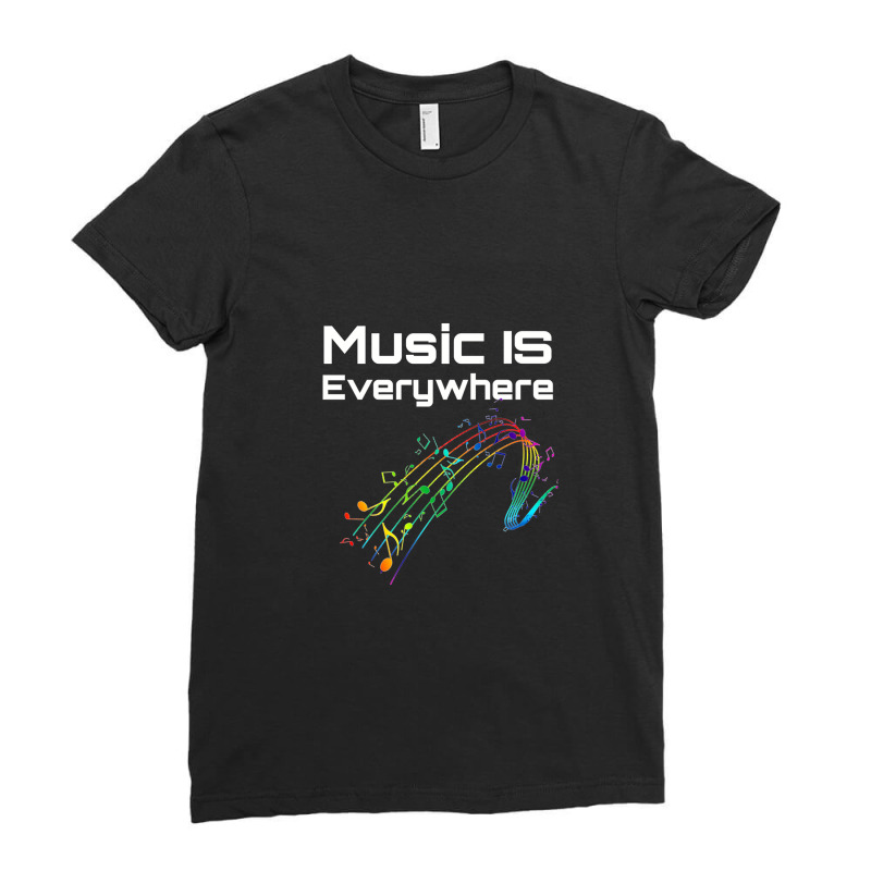 Music Is Everywhere - Funny On Demand 1 Ladies Fitted T-Shirt by MichaelTatum | Artistshot