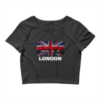 Souvenir London City Vintage Uk Flag British Crop Top | Artistshot