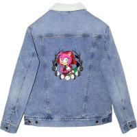 Amy Red Riding Hood  Halloween Edition 1 Unisex Sherpa-lined Denim Jacket | Artistshot