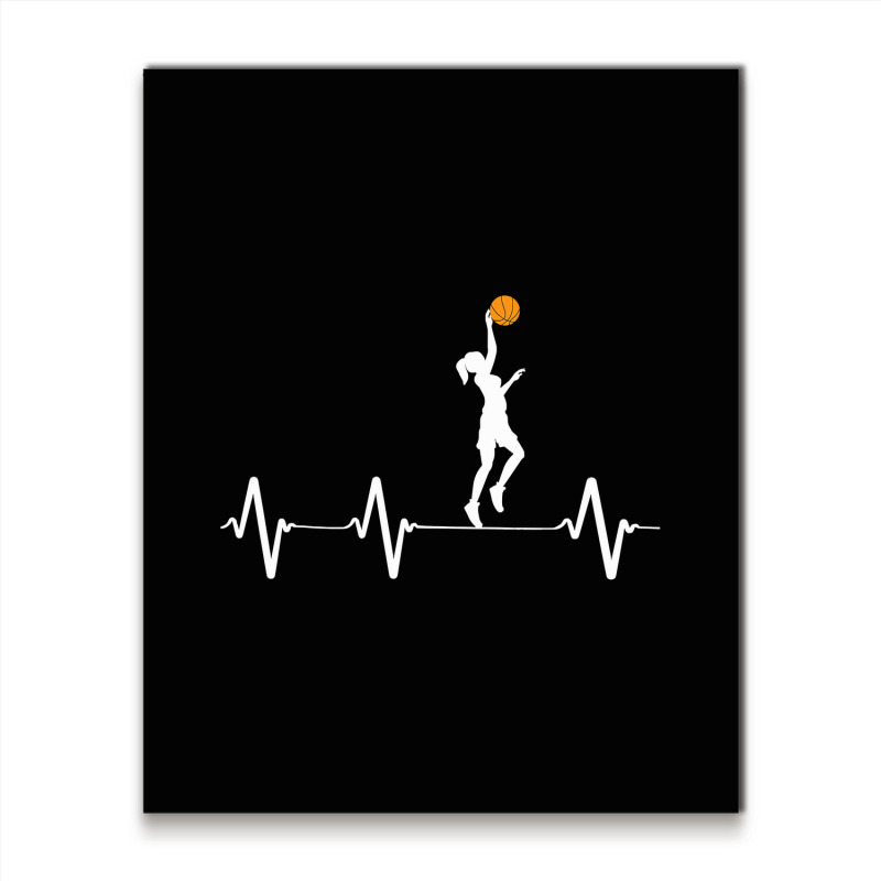 Basketball Heartbeat Gift S For Women And Girls Metal Print Vertical | Artistshot