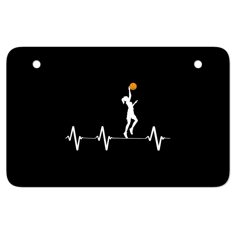 Basketball Heartbeat Gift S For Women And Girls Atv License Plate | Artistshot