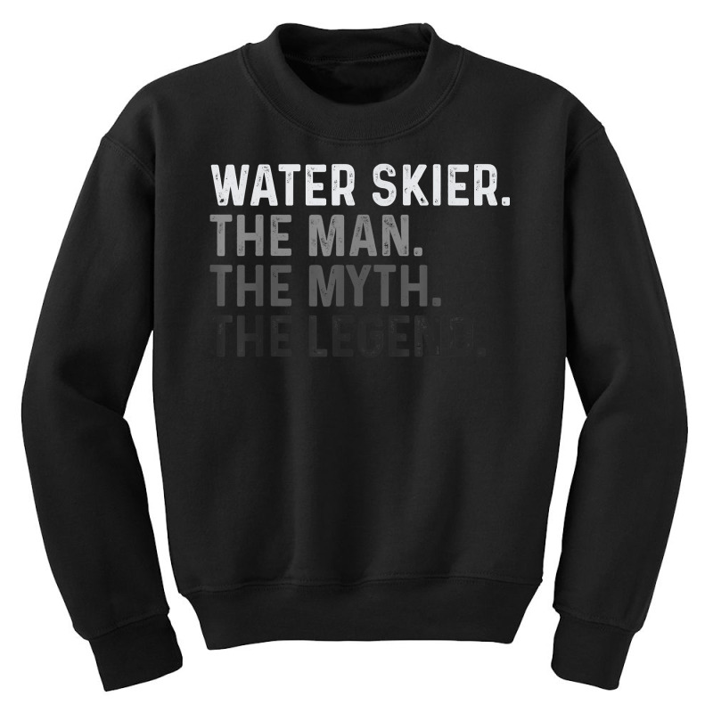 Mens Water Skier Skiing Man The Myth Legend Ski T Shirt Youth Sweatshirt by alicakarste3vs | Artistshot