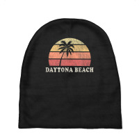 Daytona Beach Fl Vintage 70s Retro Throwback Baby Beanies | Artistshot