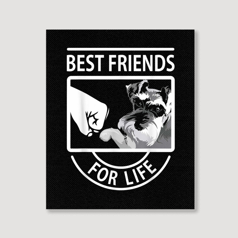 Schnauzer Best Friends For Life Tshirt Portrait Canvas Print | Artistshot