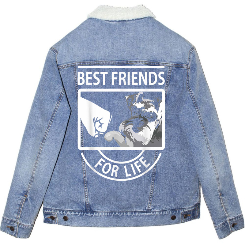 Schnauzer Best Friends For Life Tshirt Unisex Sherpa-lined Denim Jacket | Artistshot