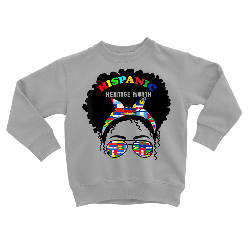 National Hispanic Heritage Month Latin Flags Messy Bun Latin T Shirt Toddler Sweatshirt by marge3nstbo | Artistshot