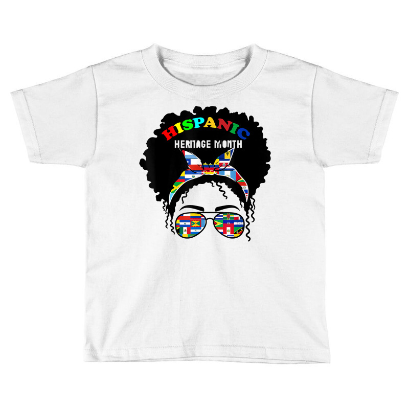 National Hispanic Heritage Month Latin Flags Messy Bun Latin T Shirt Toddler T-shirt by marge3nstbo | Artistshot