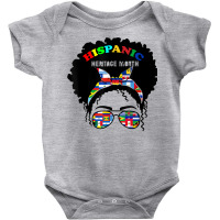 National Hispanic Heritage Month Latin Flags Messy Bun Latin T Shirt Baby Bodysuit | Artistshot