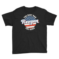 Mens Reagan Best Dad Hero Us Flag Personalised Father's Day T Shirt Youth Tee | Artistshot