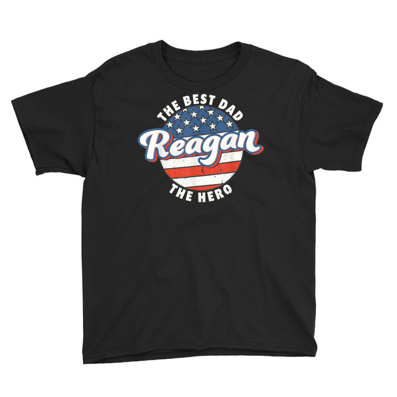 Mens Reagan Best Dad Hero Us Flag Personalised Father's Day T Shirt Youth Tee by rennambka | Artistshot