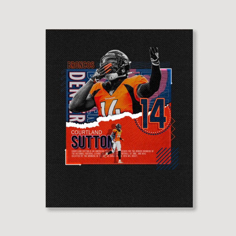 Courtland Sutton Football Paper Poster Broncos Portrait Canvas Print | Artistshot