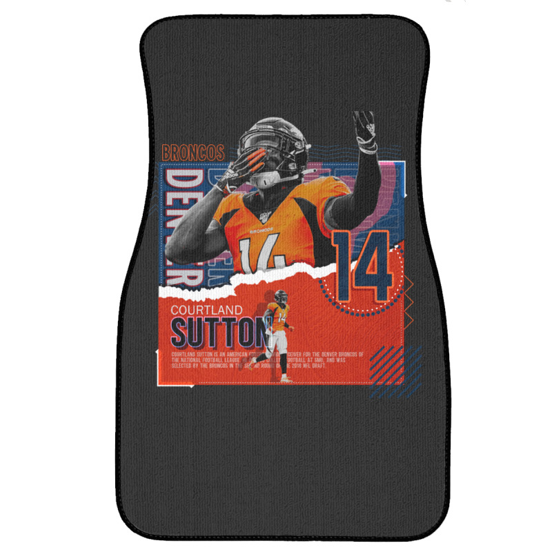 Courtland Sutton Football Paper Poster Broncos Front Car Mat | Artistshot